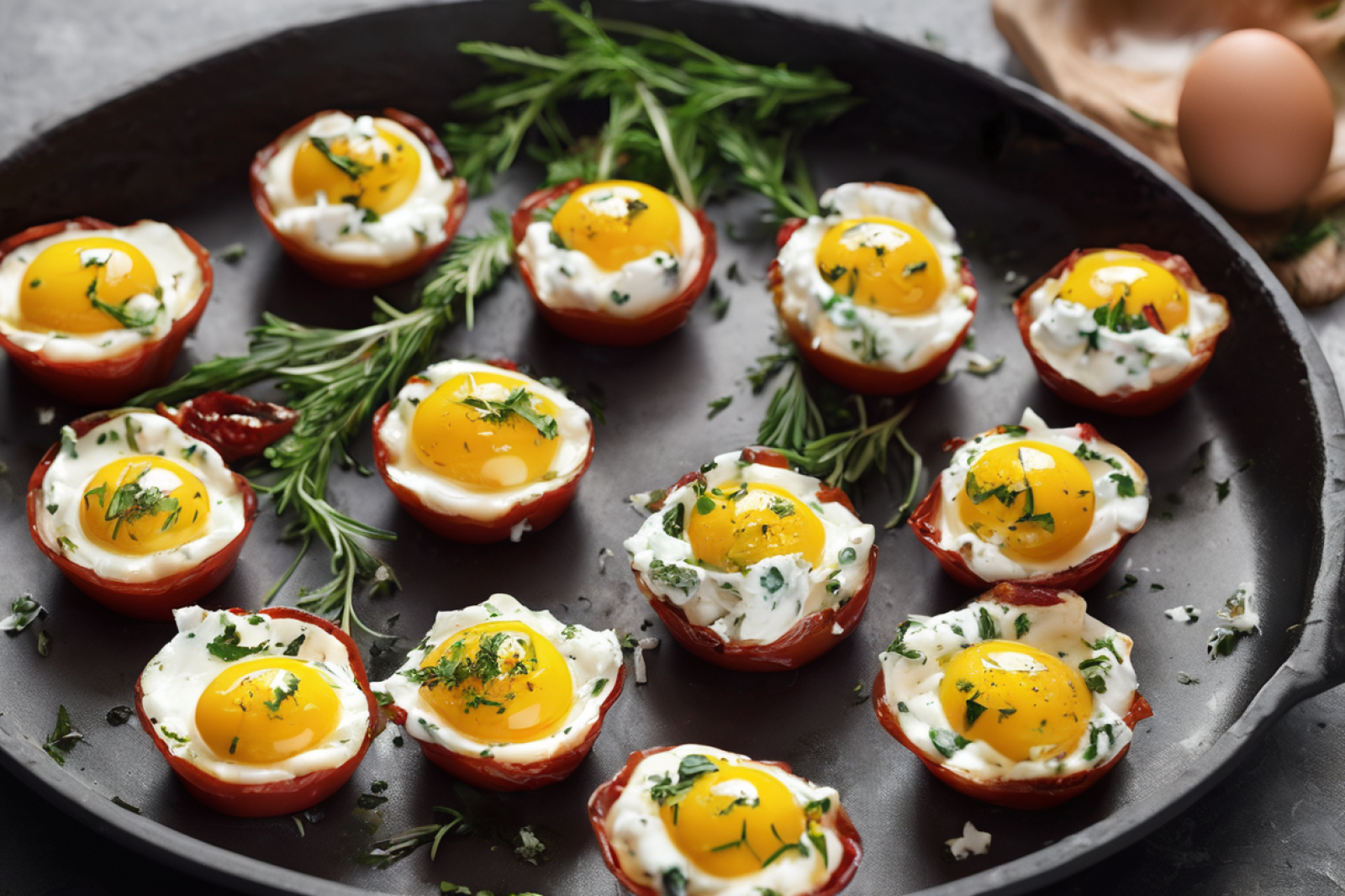Herbed Egg Bites with Sun-Dried Tomatoes and Goat Cheese