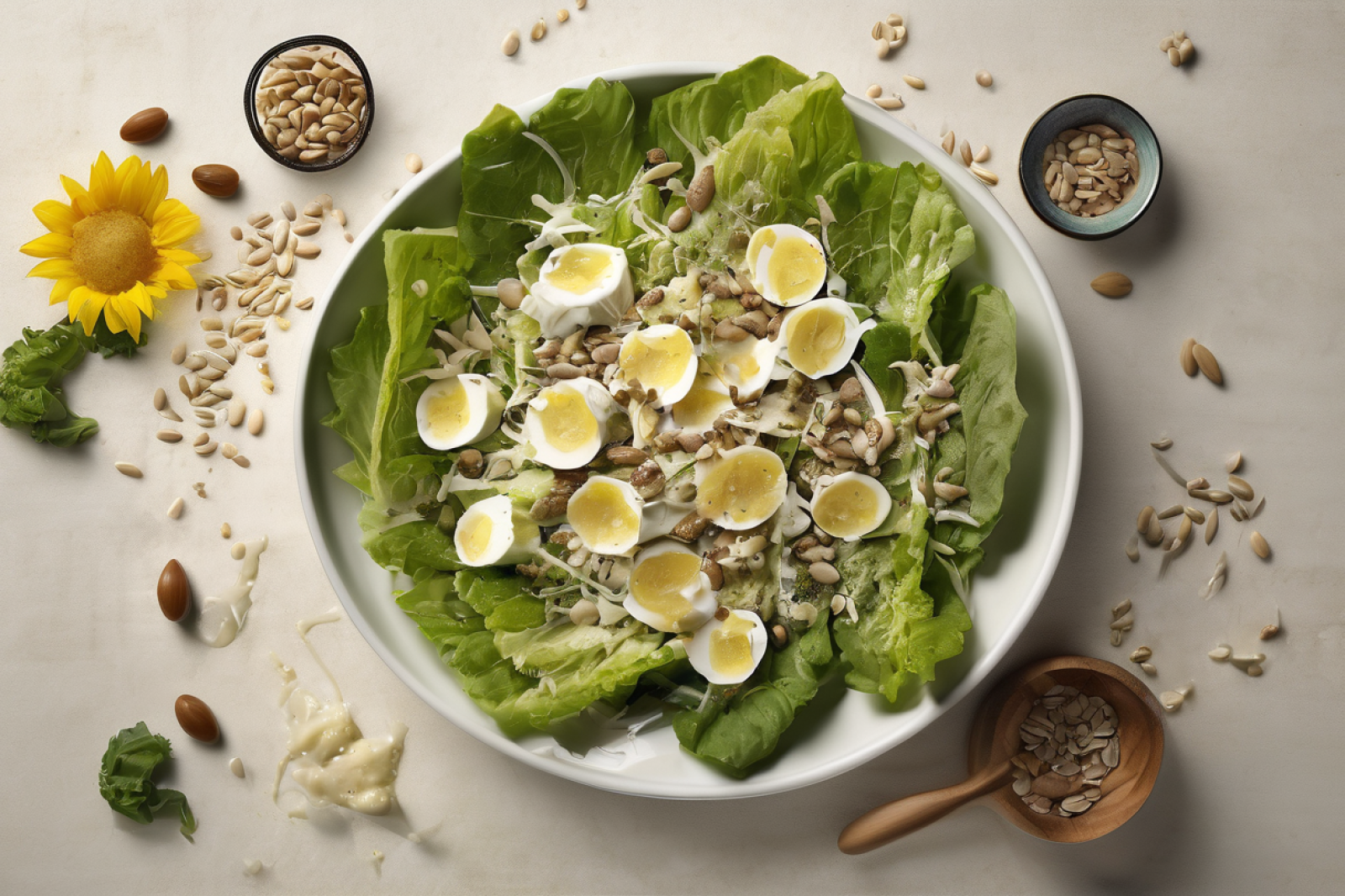 Creamy Sunflower Seed Caesar Salad