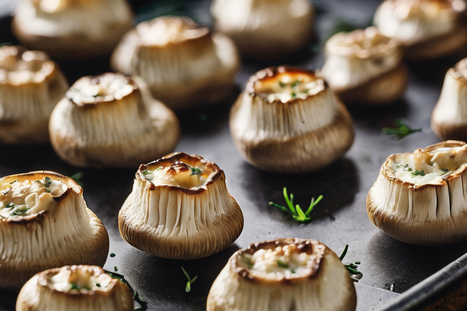 Herbed Cream Cheese-Filled Mushrooms