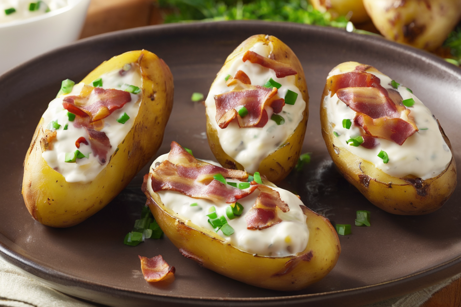 Creamy Bacon-Stuffed Fingerling Potatoes