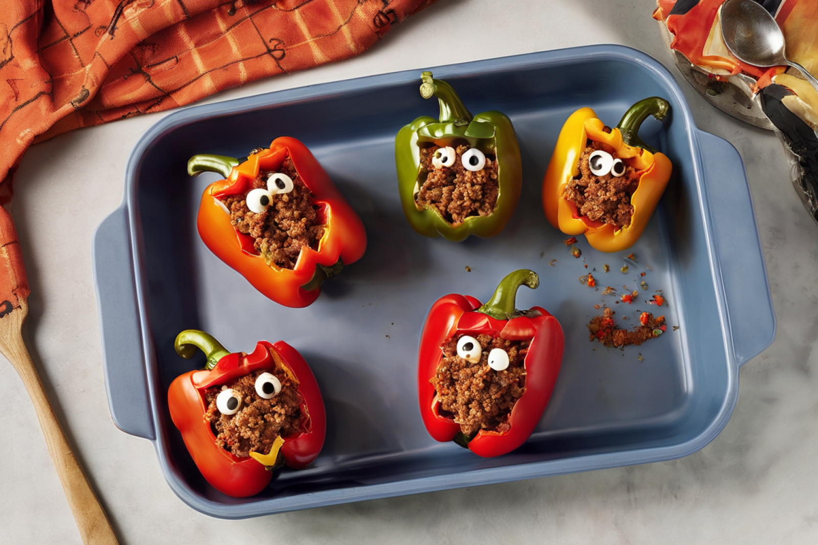 Halloween Lantern Stuffed Peppers