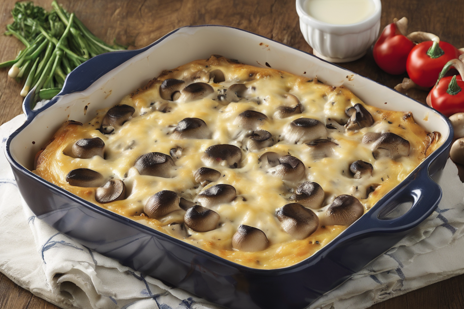 Savory Mushroom and Cheese Bake