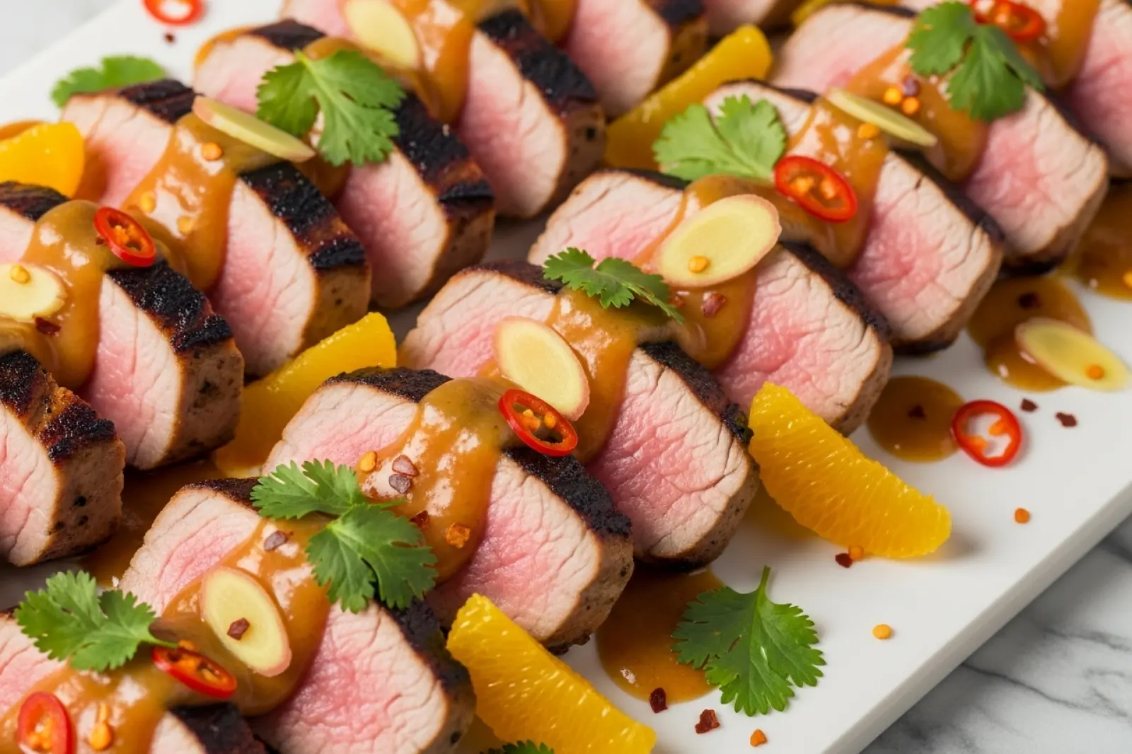 Cilantro-Infused Orange Glazed Pork