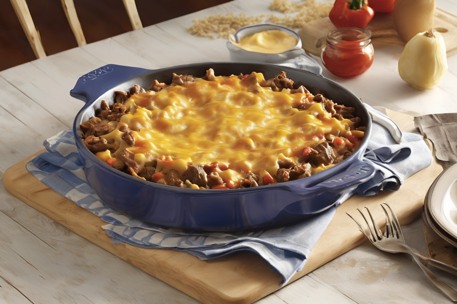 Savory Cheesy Beef Casserole