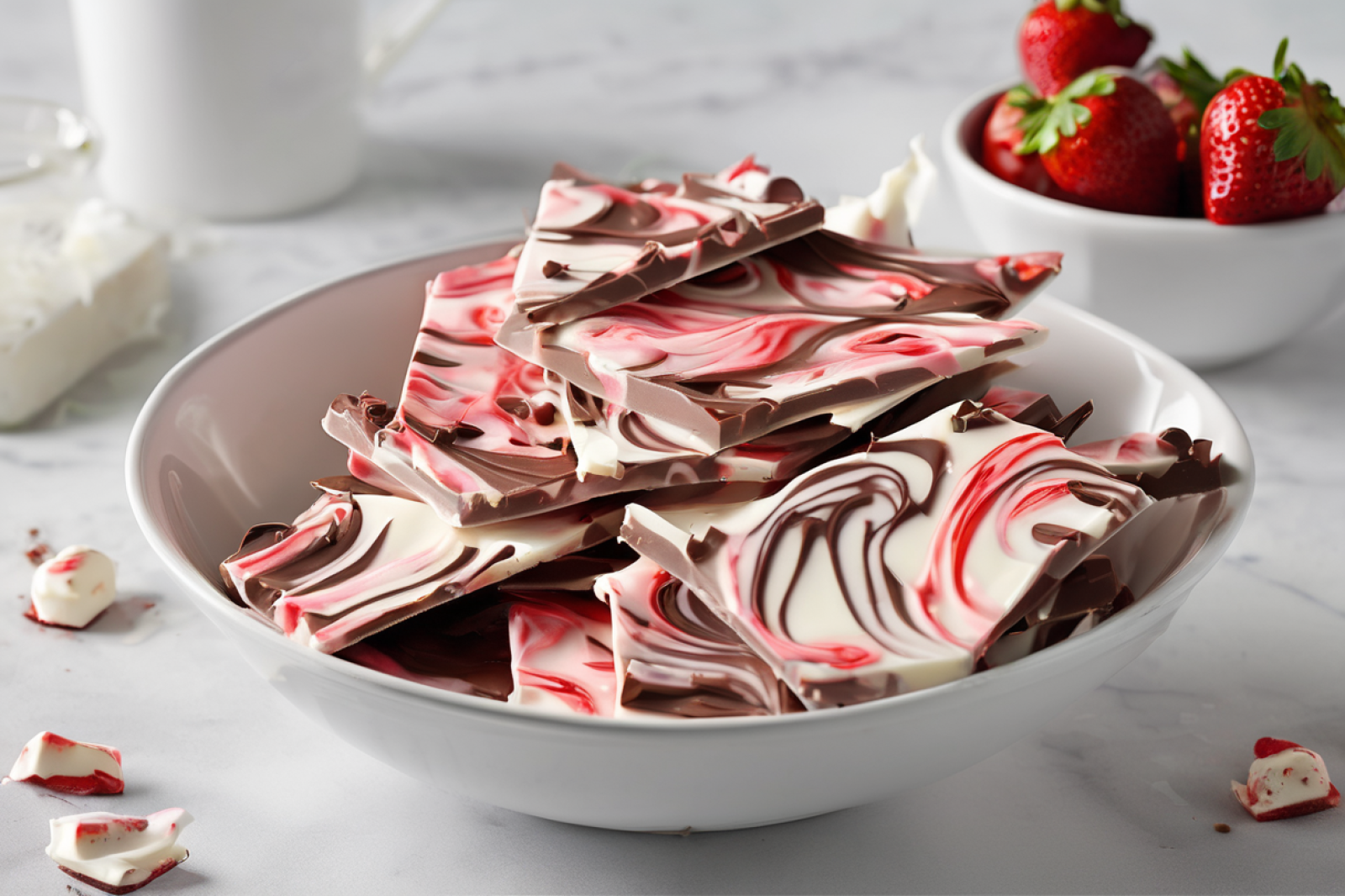 Strawberry Chocolate Swirl Bark