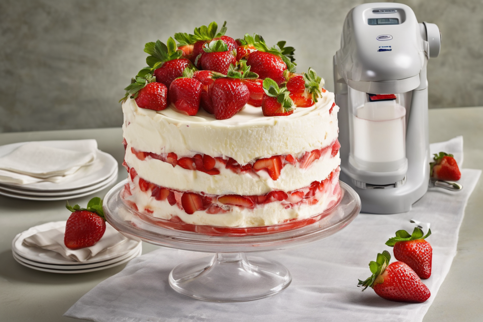 Chilled Strawberry Bliss Cake