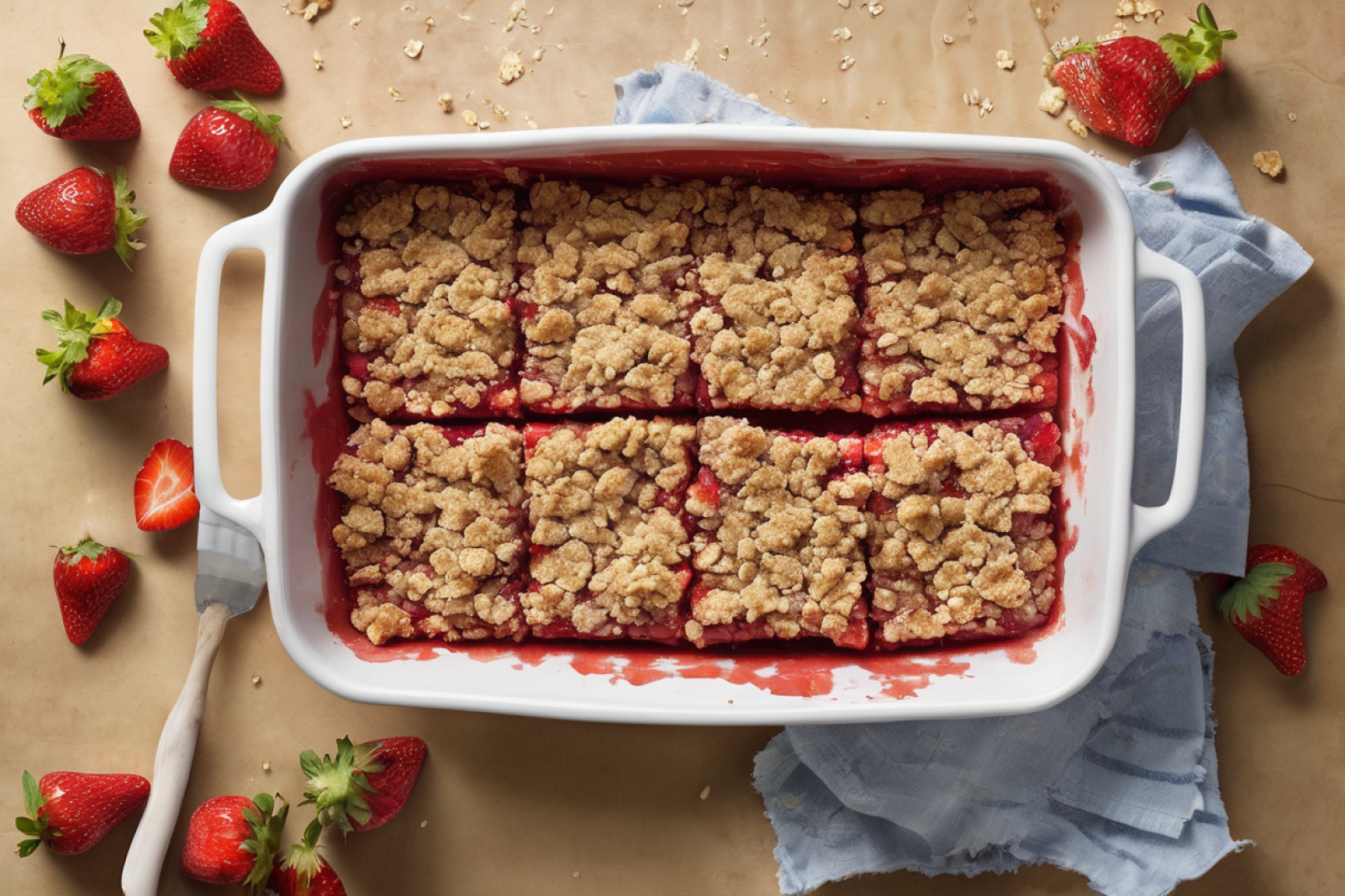 Strawberry Oat Crumble Bars