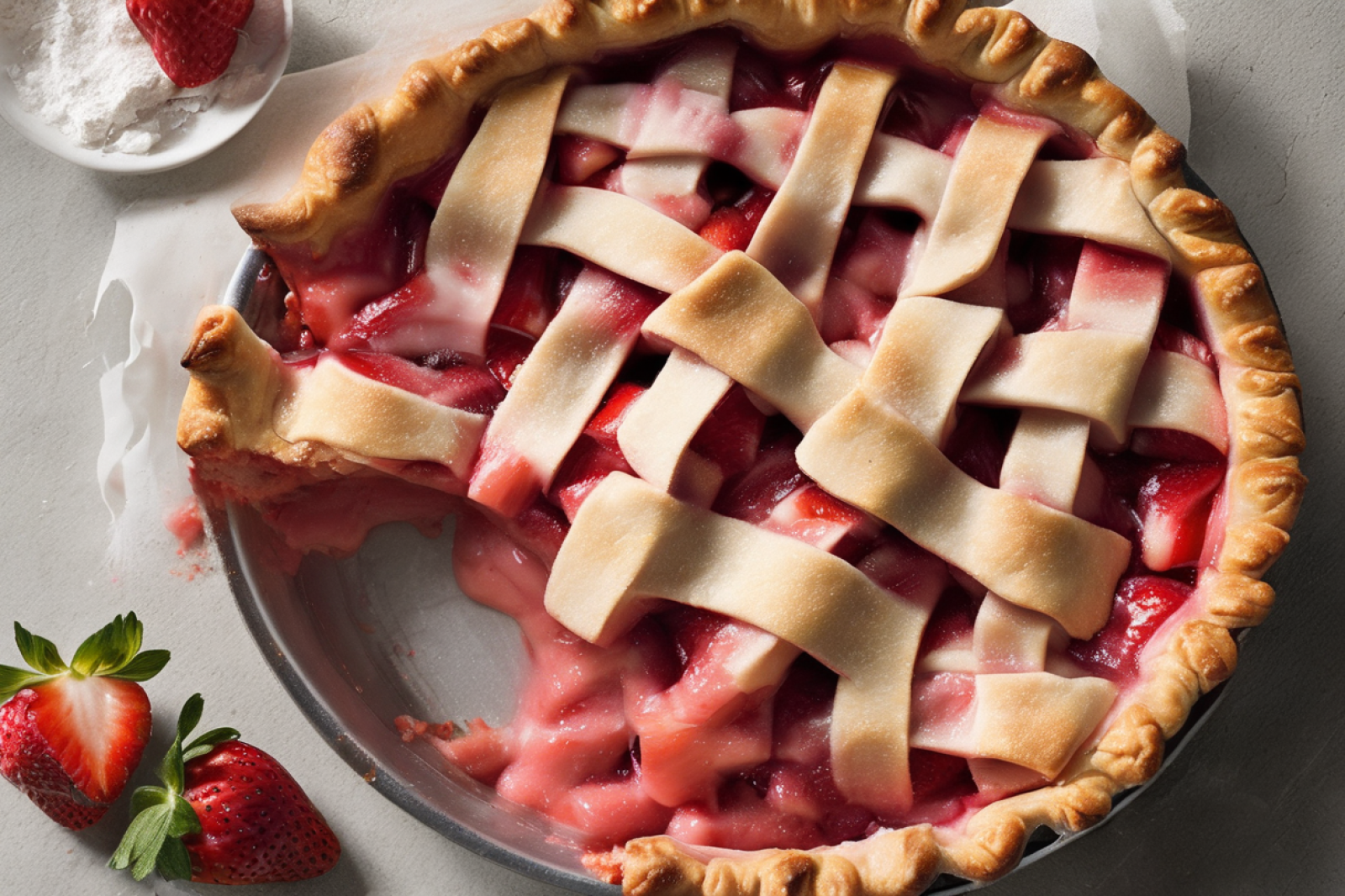 Strawberry Rhubarb Lattice Pie