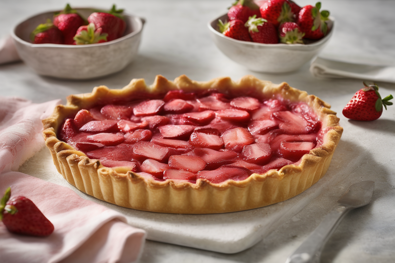Luscious Strawberry Rhubarb Tart