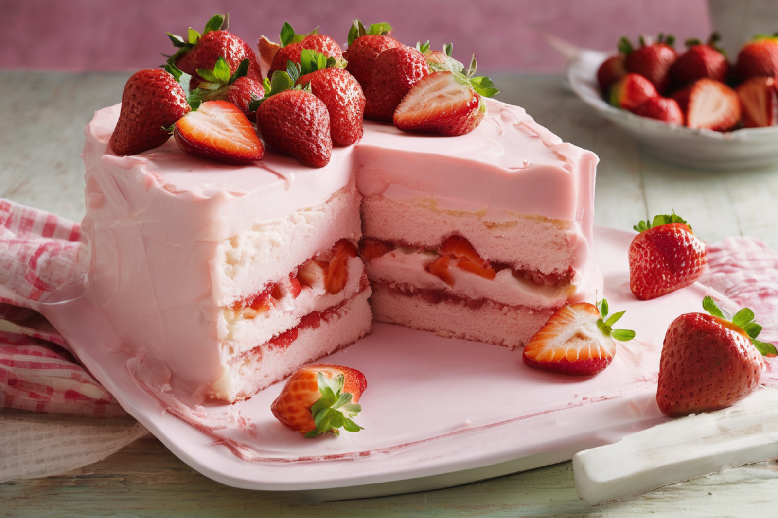 Chilled Strawberry Cake Bliss