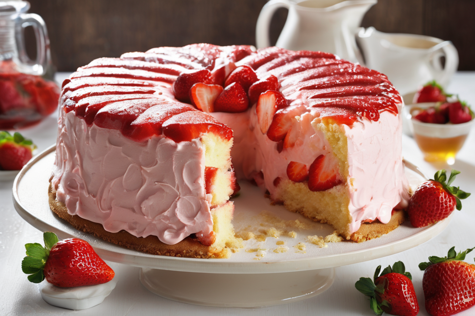 Tangy Strawberry Bliss Cake