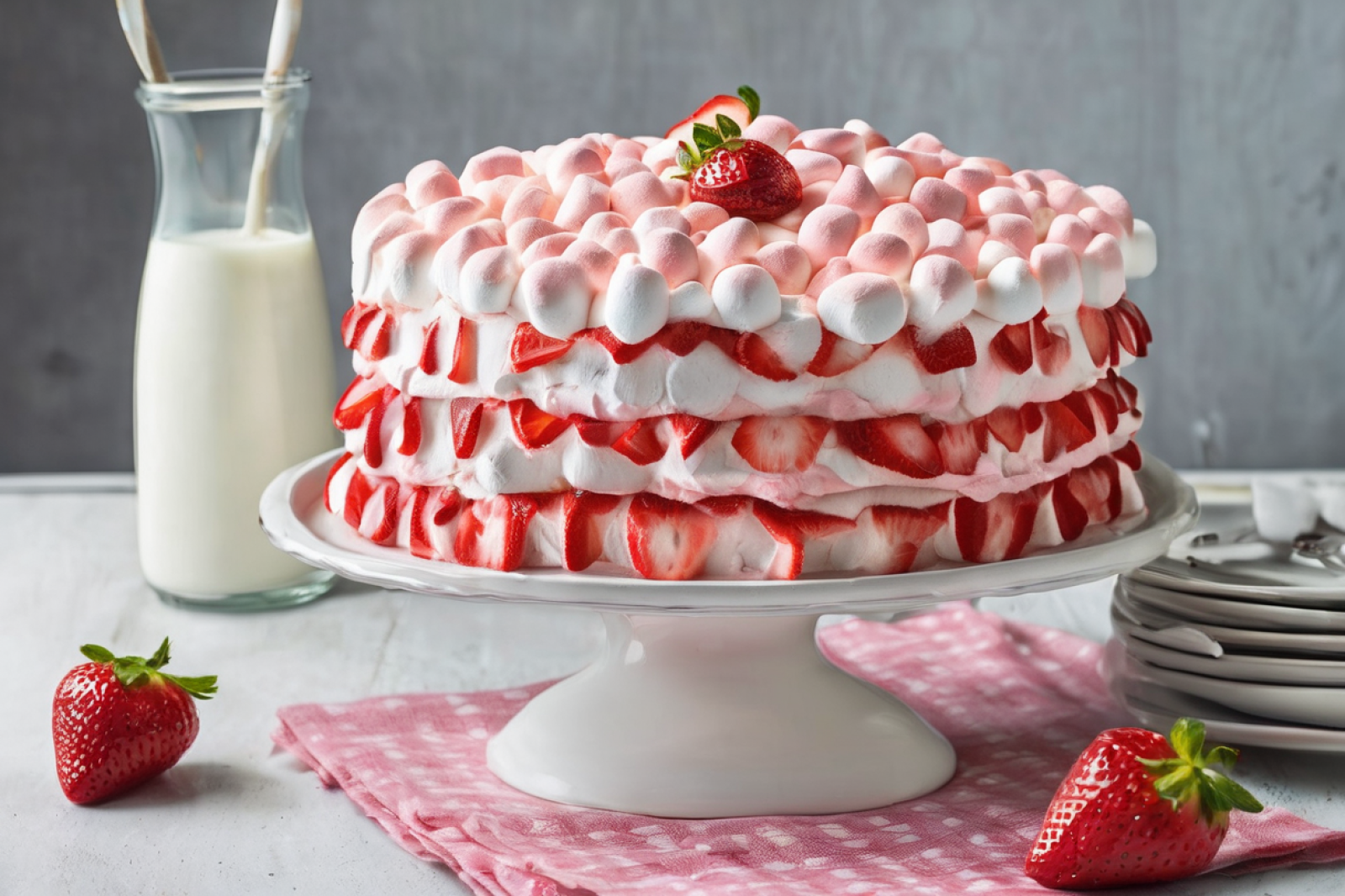 Strawberry Marshmallow Bliss Cake
