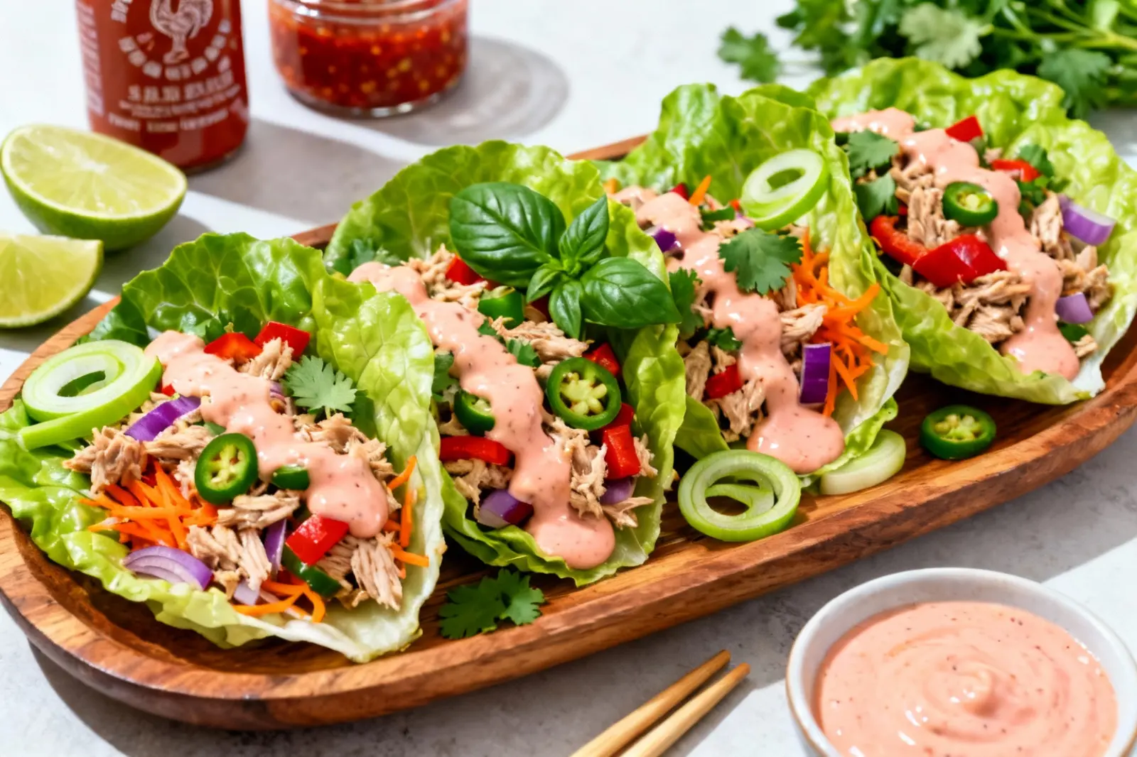 Zesty Thai Tuna Lettuce Cups