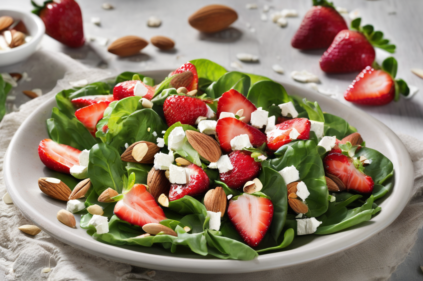 Strawberry Feta Salad with Toasted Almonds