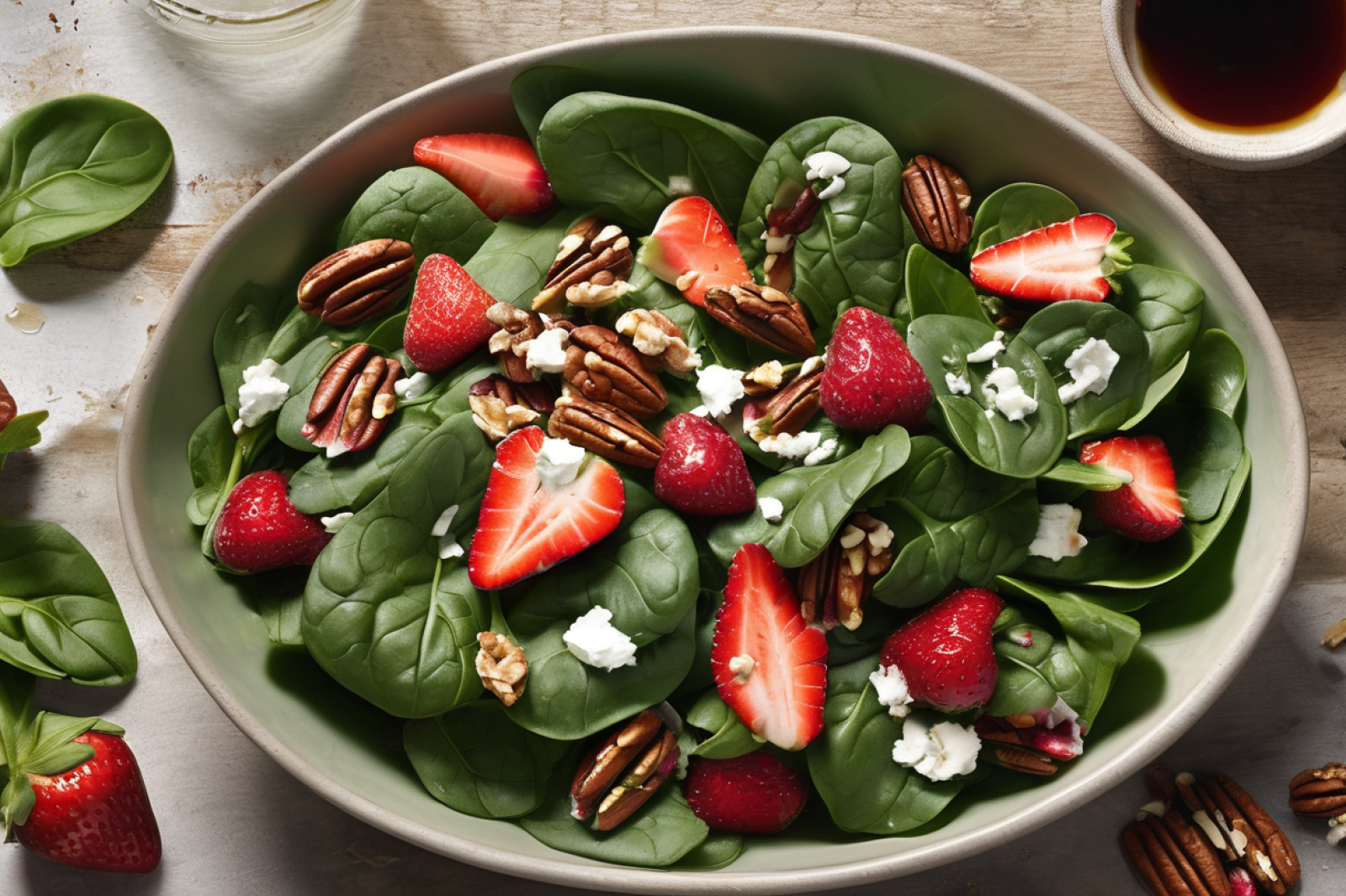 Vibrant Spinach and Strawberry Salad with Honey Balsamic Vinaigrette
