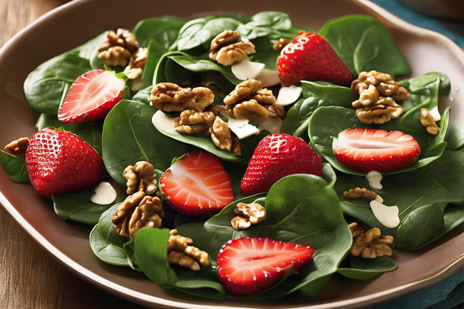 Strawberry Spinach Salad with Toasted Walnuts
