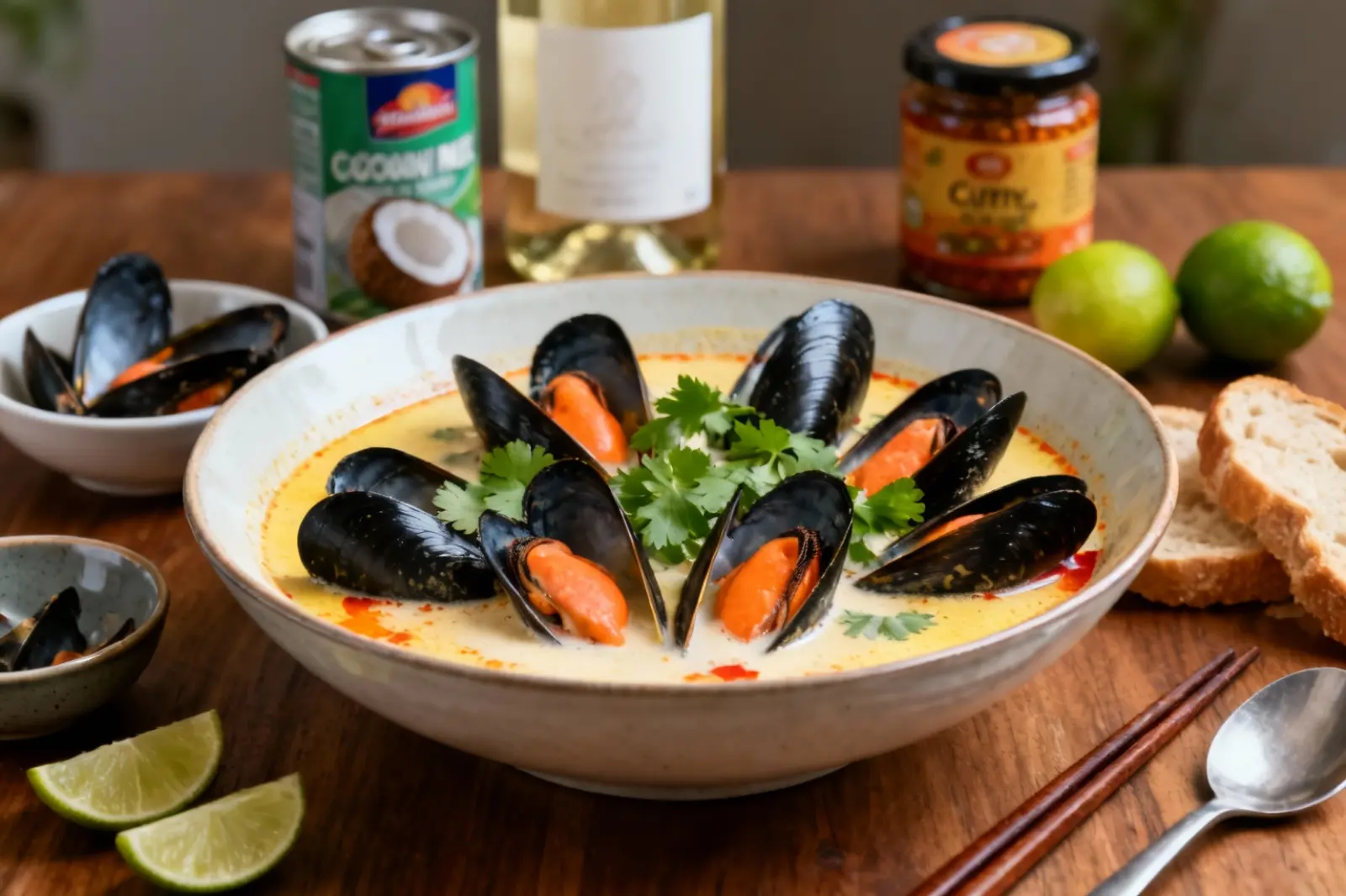 Coconut Curry Mussels