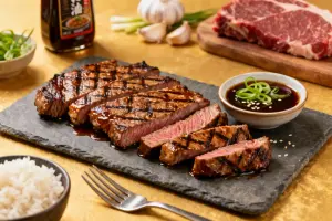 Grilled Teriyaki Skirt Steak Strips