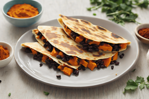 Spiced Sweet Potato and Black Bean Quesadillas